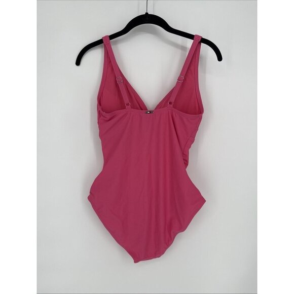 Tommy Hilfiger Women’s Size 8 Dahlia Pink One Piece Swimsuit Keyhole Ring New - Picture 8 of 8